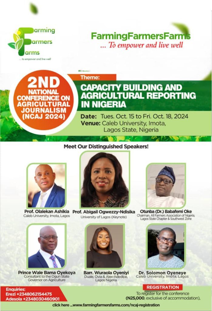 National conference on agric journalism unveils speakers, NCAJ 2024, National Conference, Agriculture, sustainable agriculture