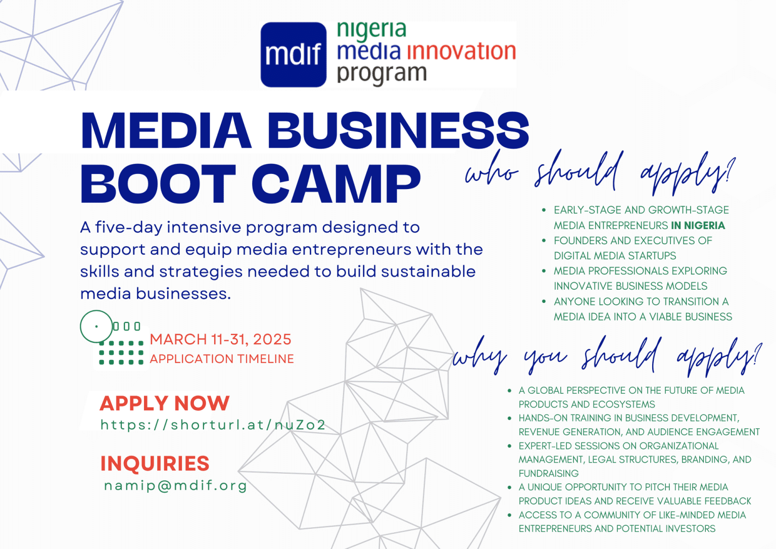 Media Business Bootcamp for media entrepreneurs