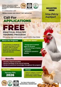 FCAH&PT to organise poultry training for youths